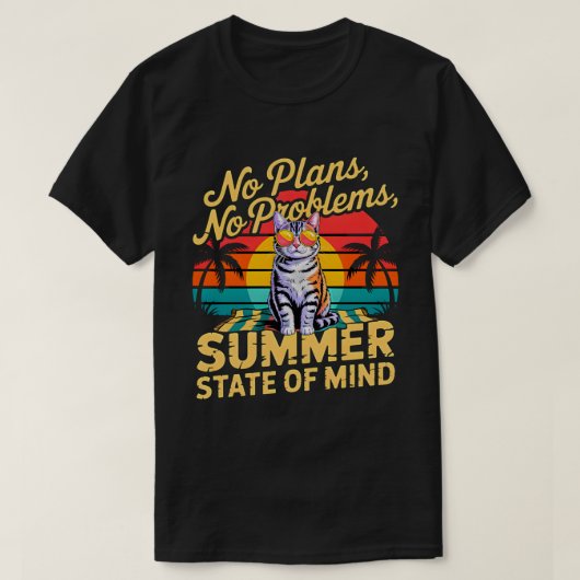 Sommerkatze Keine Pläne Retro T-Shirt (Design vorne)