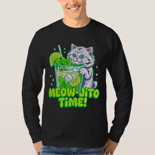 Sommerkatze Meow-Jito-Zeit - Lustige Tropische Kat T-Shirt