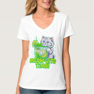 Sommerkatze Meow-Jito-Zeit - Tropische Weibliche K T-Shirt