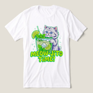 Sommerkatze Miaumjito-Zeit! Lustiger Katzen-Cockta Tri-Blend Shirt