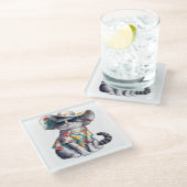 SOMMERKATZE MIT SHIRT UND HITZ GLASUNTERSETZER (Schrägansicht)