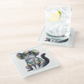 SOMMERKATZE MIT SHIRT UND HITZ GLASUNTERSETZER (Schrägansicht)