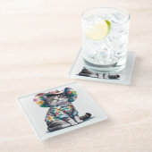 SOMMERKATZE MIT SHIRT UND HITZ GLASUNTERSETZER (Schrägansicht)