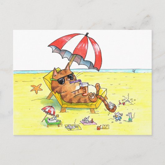 Sommerkatze Postkarte (Vorderseite)