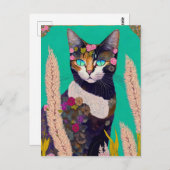 Sommerkatze, Postüberquerung Postkarte (Vorne/Hinten)