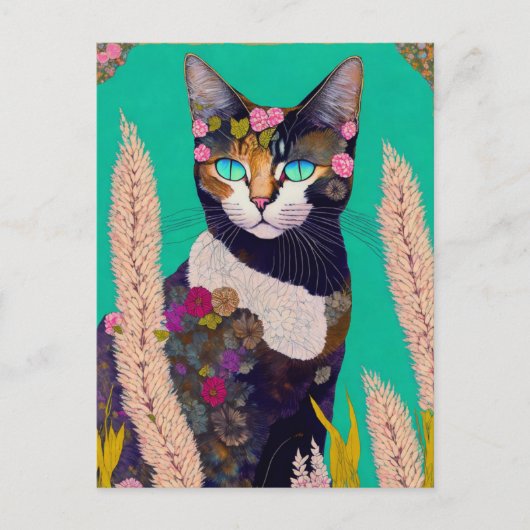 Sommerkatze, Postüberquerung Postkarte (Vorderseite)