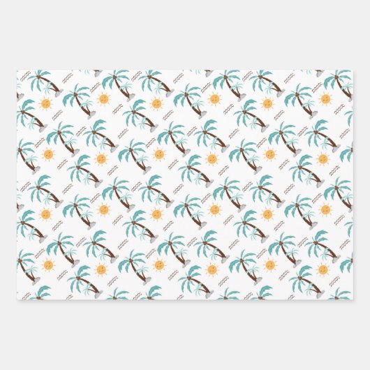 Sommerkatze Tropenbaum Geschenkpapier Set (Vorderseite 2)