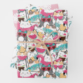 Sommerkatze Tropenbaum Geschenkpapier Set (Beispiel)