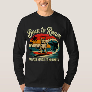 Sommerkatzen-Surfer - Retro-Strand-Design T-Shirt