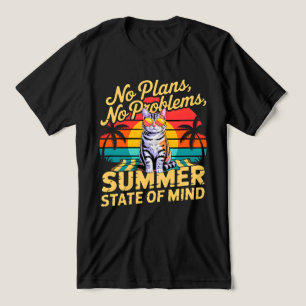 Sommerkatzen-Vibes – Lustiger Retro-Strand Tri-Blend Shirt