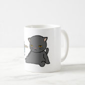 Sommerkatzendesign vor dem Ventilator | Hundedesig Kaffeetasse (VorderseiteRechts)