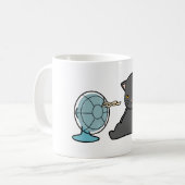 Sommerkatzendesign vor dem Ventilator | Hundedesig Kaffeetasse (Vorderseite Links)