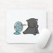 Sommerkatzendesign vor dem Ventilator | Hundedesig Mousepad (Mit Mouse)