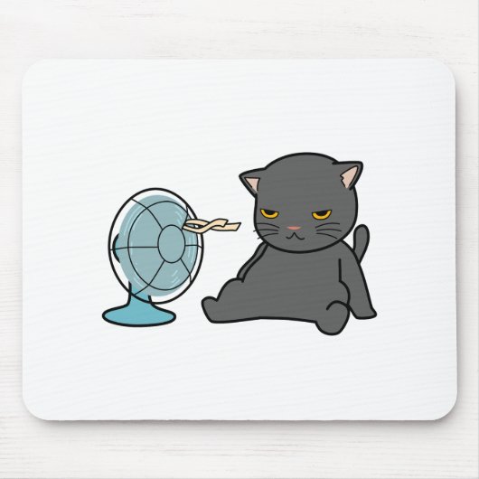 Sommerkatzendesign vor dem Ventilator | Hundedesig Mousepad (Vorne)