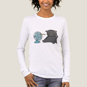 Sommerkatzendesign vor dem Ventilator Hundedesig Tri-Blend Shirt
