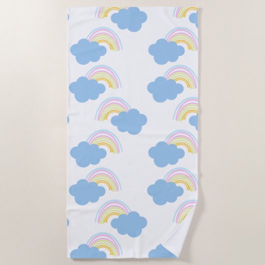 Sommerkids Rainbow and Clouds Fun Strandtuch (Vorderseite)