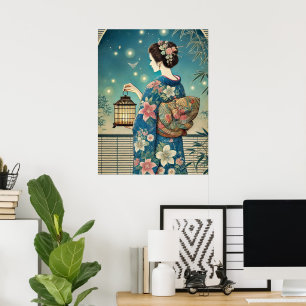 Sommerkimono & Fireflies Poster