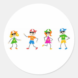 Sommerkinder Runder Aufkleber