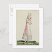 Sommerkleid, Modeplatte aus "Incroyables et m Postkarte (Vorne/Hinten)