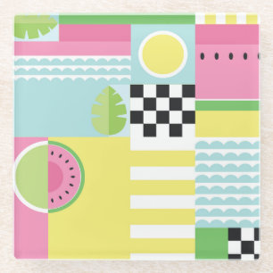 Sommerkleidung, buntes Mosaik Glasuntersetzer