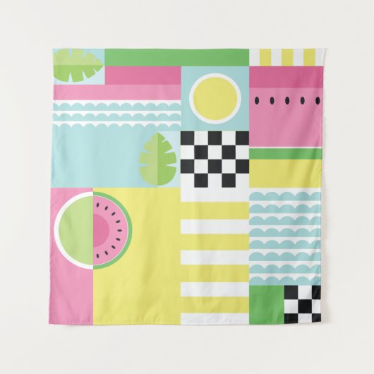 Sommerkleidung, buntes Mosaik Wandteppich (Vorderseite)