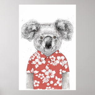 Sommerkoala (rot) poster