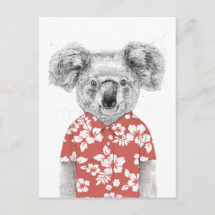 Sommerkoala (rot) postkarte