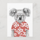 Sommerkoala (rot) postkarte (Vorderseite)