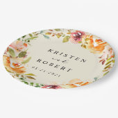 Sommerkollektive Hochzeit im Blumengarten Pappteller (Schrägansicht)