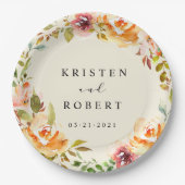Sommerkollektive Hochzeit im Blumengarten Pappteller (Vorderseite)