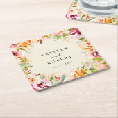 Sommerkollektive Hochzeit im Blumengarten Rechteckiger Pappuntersetzer (angewinkelt)