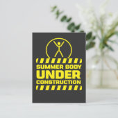 Sommerkörper im Baugewerbe Gewitterte Fitness Exze Postkarte (Stehend Vorderseite)