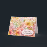 Sommerkosmos Geburtstag für Schwiegertochter Karte<br><div class="desc">Weich orange,  rosa und gelber Kosmos Blumendesign für Schwiegertochter Text auf der Vorderseite kann bearbeitet werden.</div>
