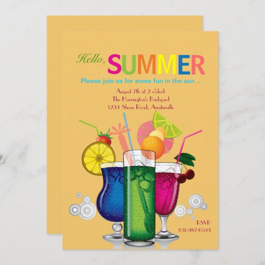 Sommerkühler Einladung (Vorne/Hinten)