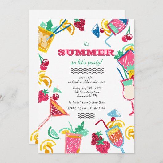 Sommerkühler Einladung (Vorne/Hinten)