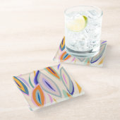 Sommerkunst: Kreatives Muster Glasuntersetzer (Schrägansicht)