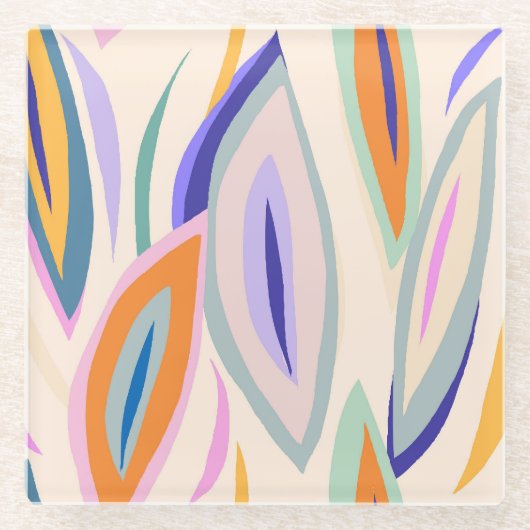 Sommerkunst: Kreatives Muster Glasuntersetzer (Vorderseite)