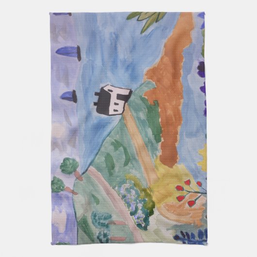 Sommerküste & Blume Handtuch (Vertikal)