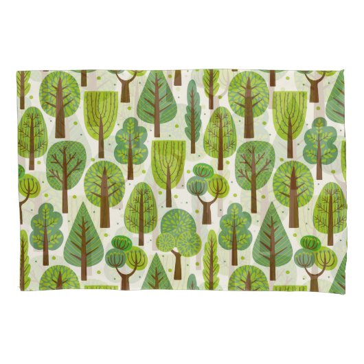 Sommerküste: Grünes, nahtloses Muster Kissenbezug (Vorderseite)