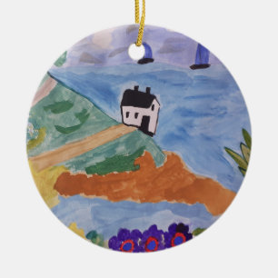 Sommerküste und Blume Keramik Ornament