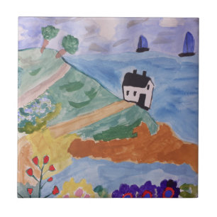 Sommerküste und Blume Keramik Tile Fliese