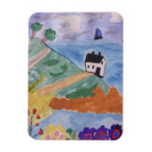 Sommerküste und Blume Magnet (Vertikal)