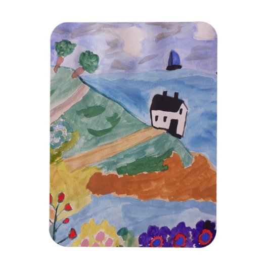 Sommerküste und Blume Magnet (Vertikal)