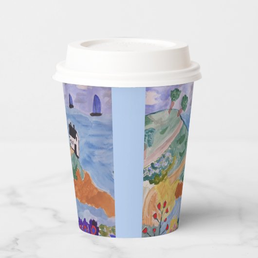 Sommerküste und Blume Papier Cups Pappbecher (Links)