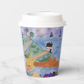 Sommerküste und Blume Papier Cups Pappbecher (Rückseite)