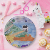 Sommerküste und Blume Papierplatte Pappteller (Party)