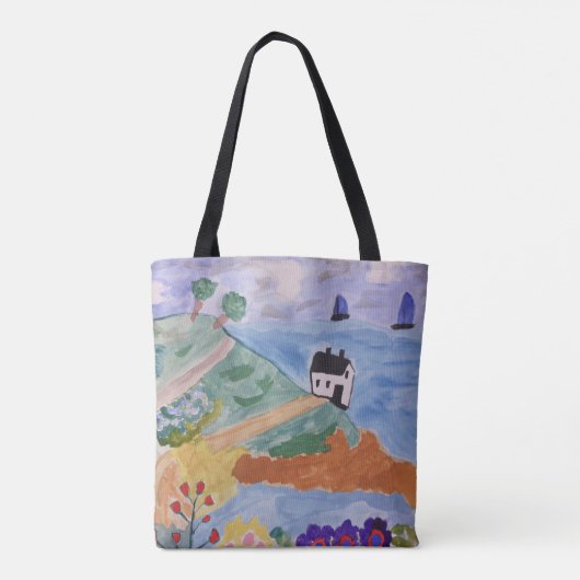 Sommerküste und Blume Tasche (Rückseite)