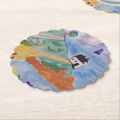 Sommerküste und Blume Untersetzer (angewinkelt)