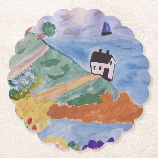 Sommerküste und Blume Untersetzer (Vorderseite)