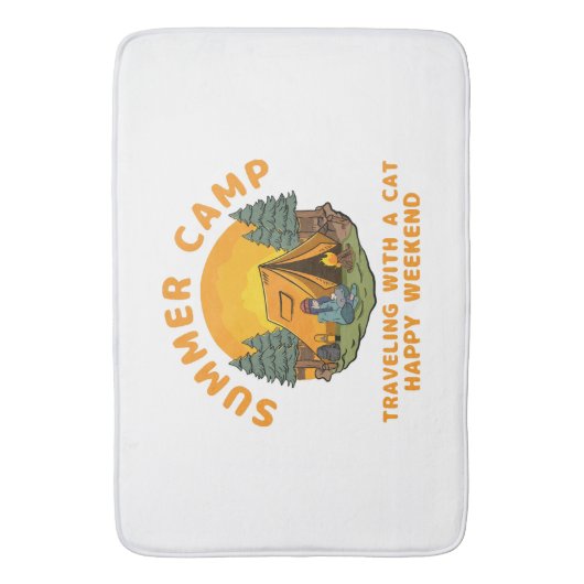 Sommerlager mit Katze Badematte (Vorderseite Vertikal)